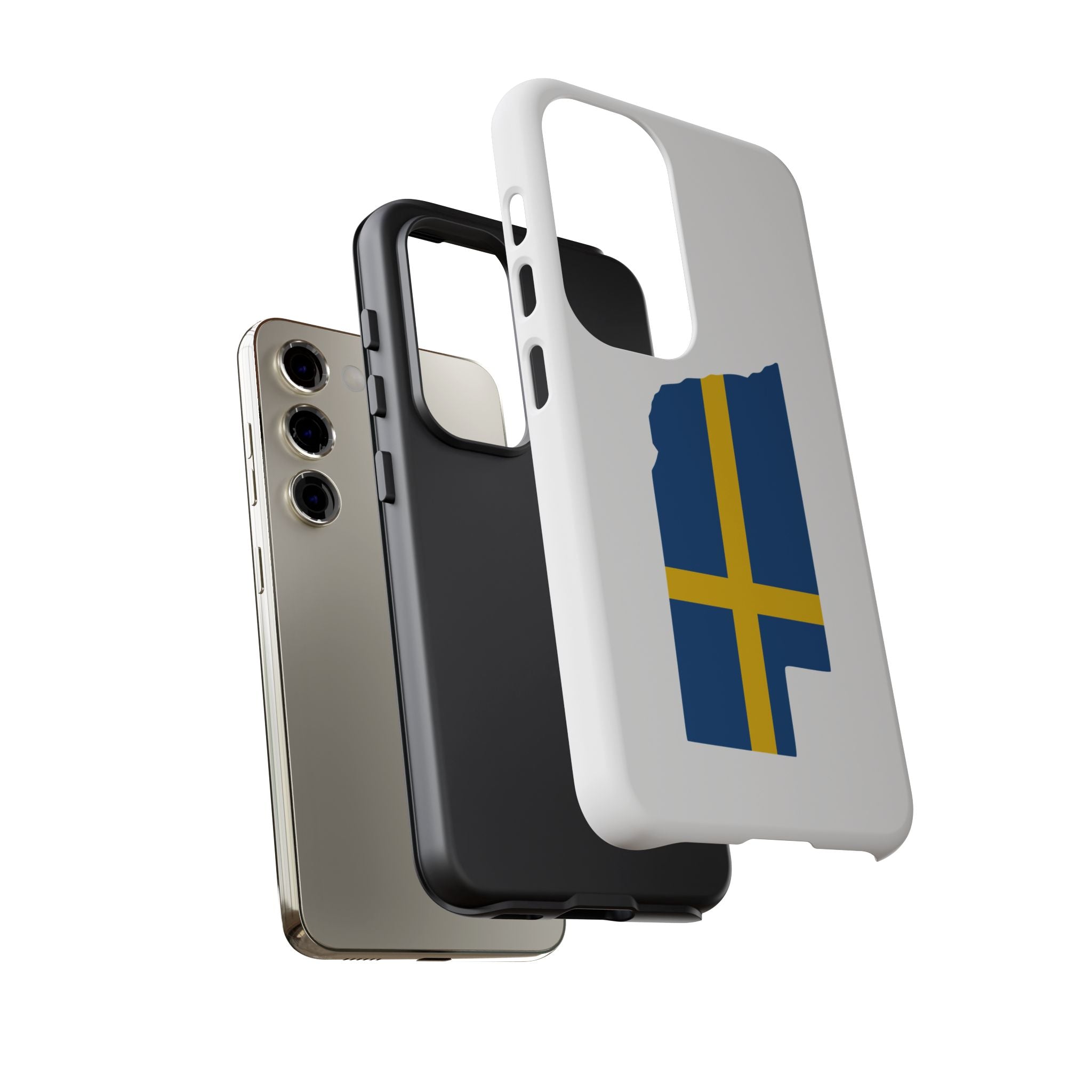 Tough Protective Phone Case | Swedish Flag on Nebraska Outline