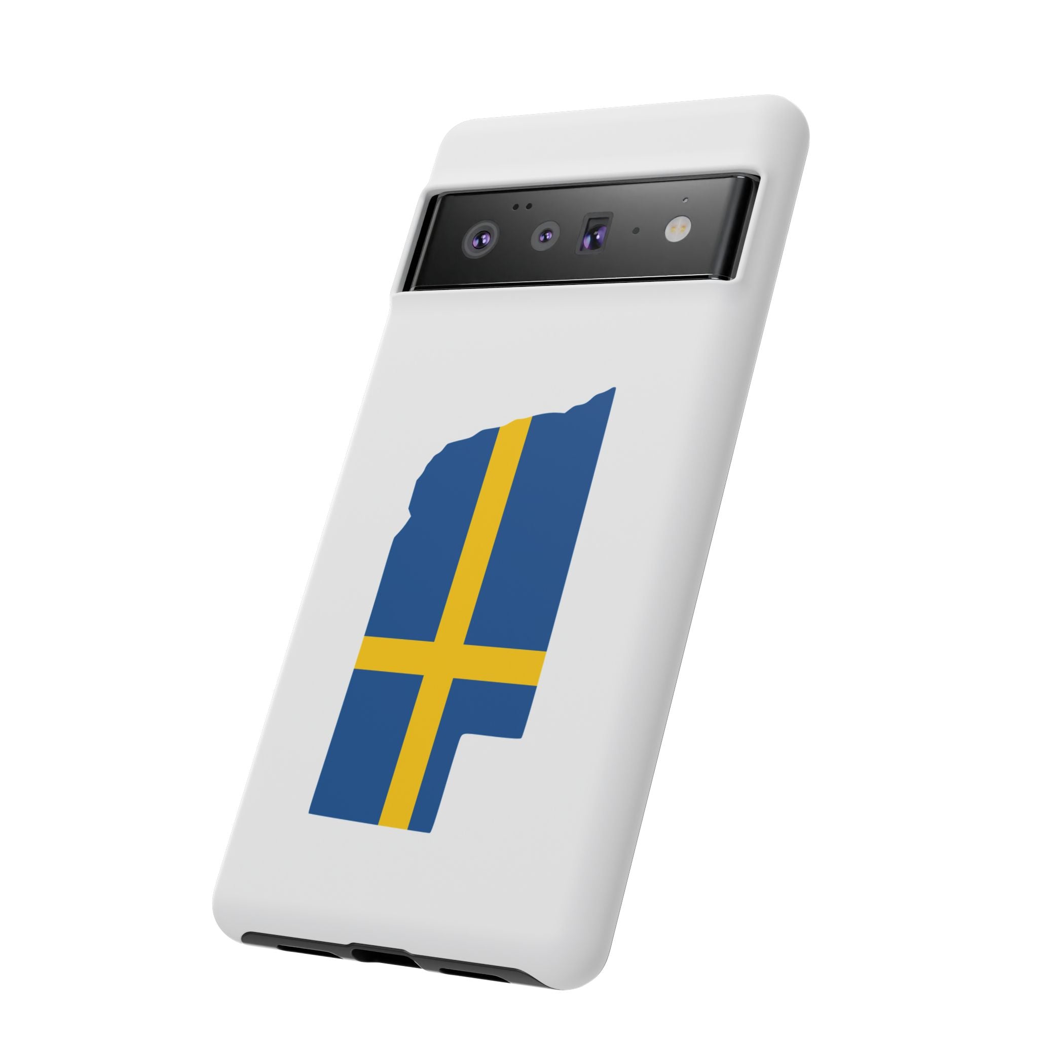 Tough Protective Phone Case | Swedish Flag on Nebraska Outline