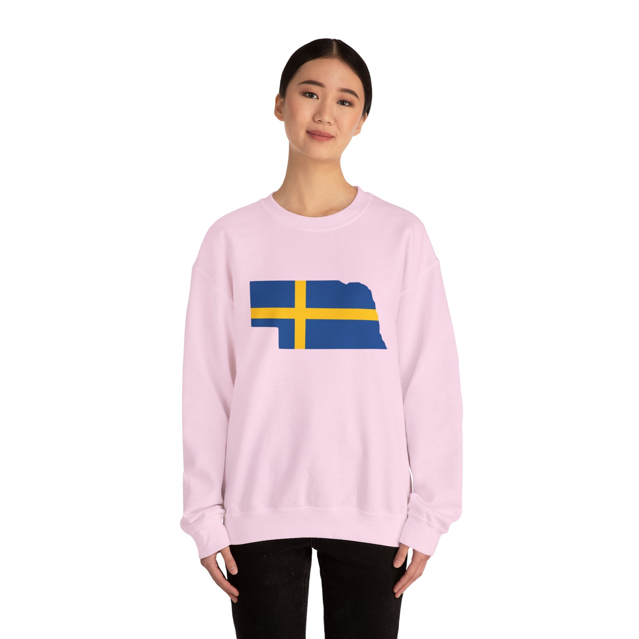 Sweden Flag on Nebraska Outline | Heavy Sweatshirt
