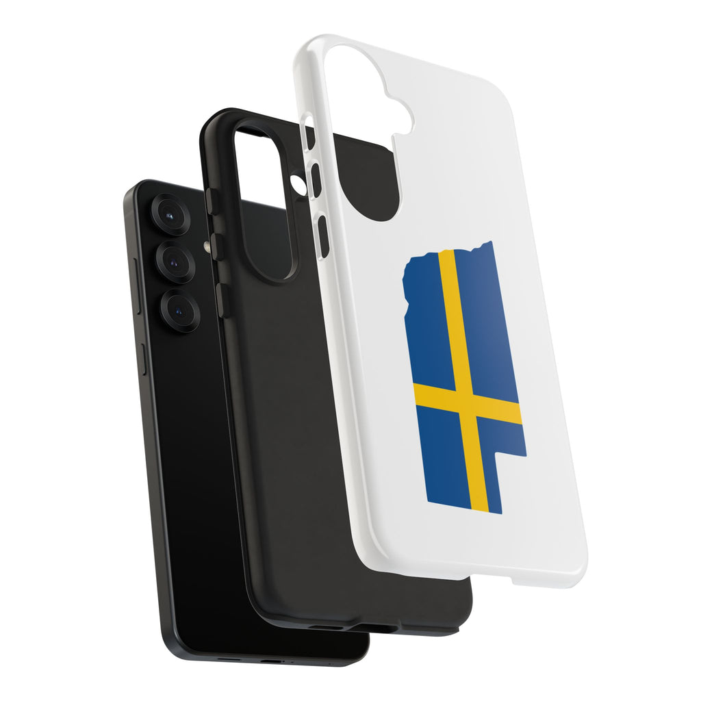 Tough Protective Phone Case | Swedish Flag on Nebraska Outline