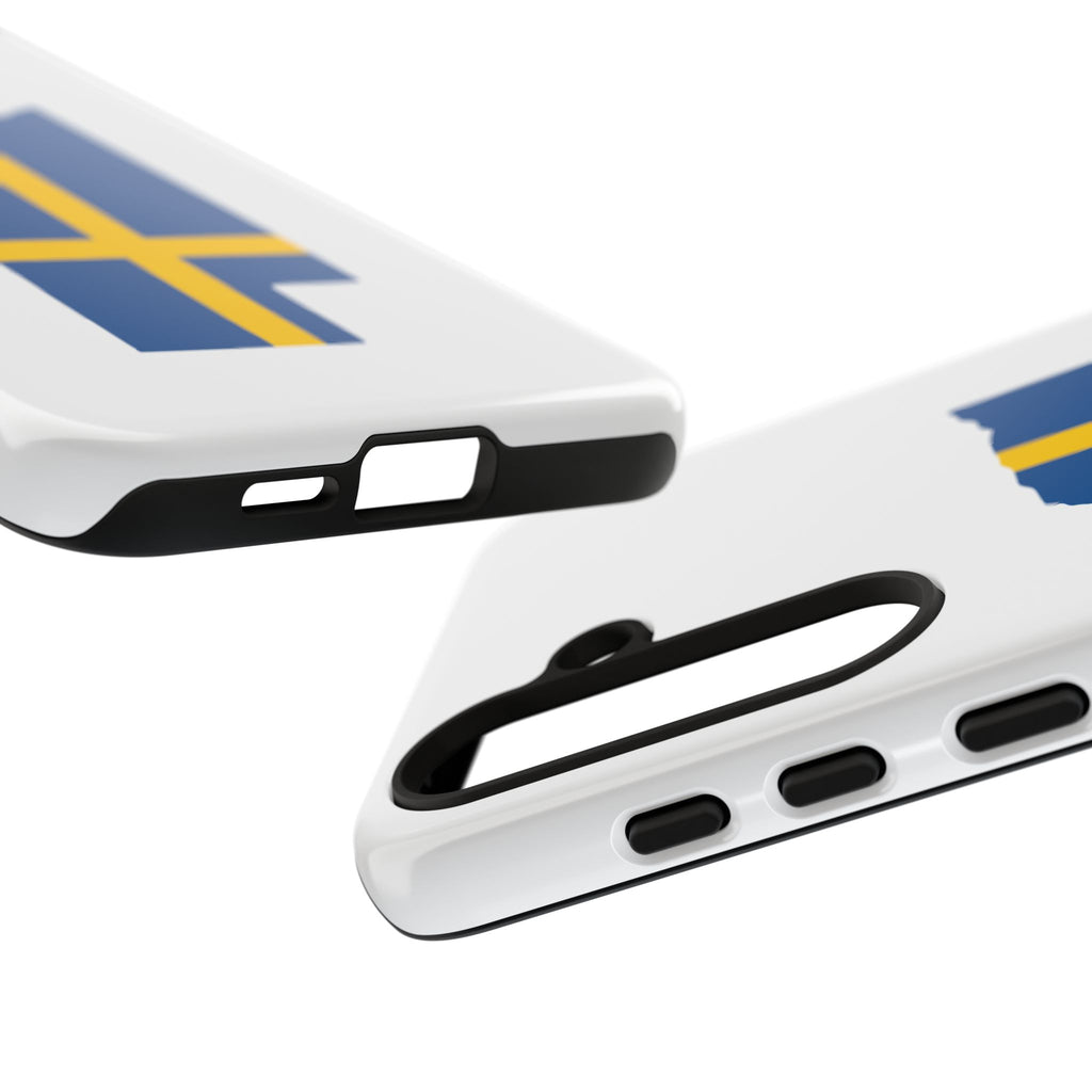 Tough Protective Phone Case | Swedish Flag on Nebraska Outline