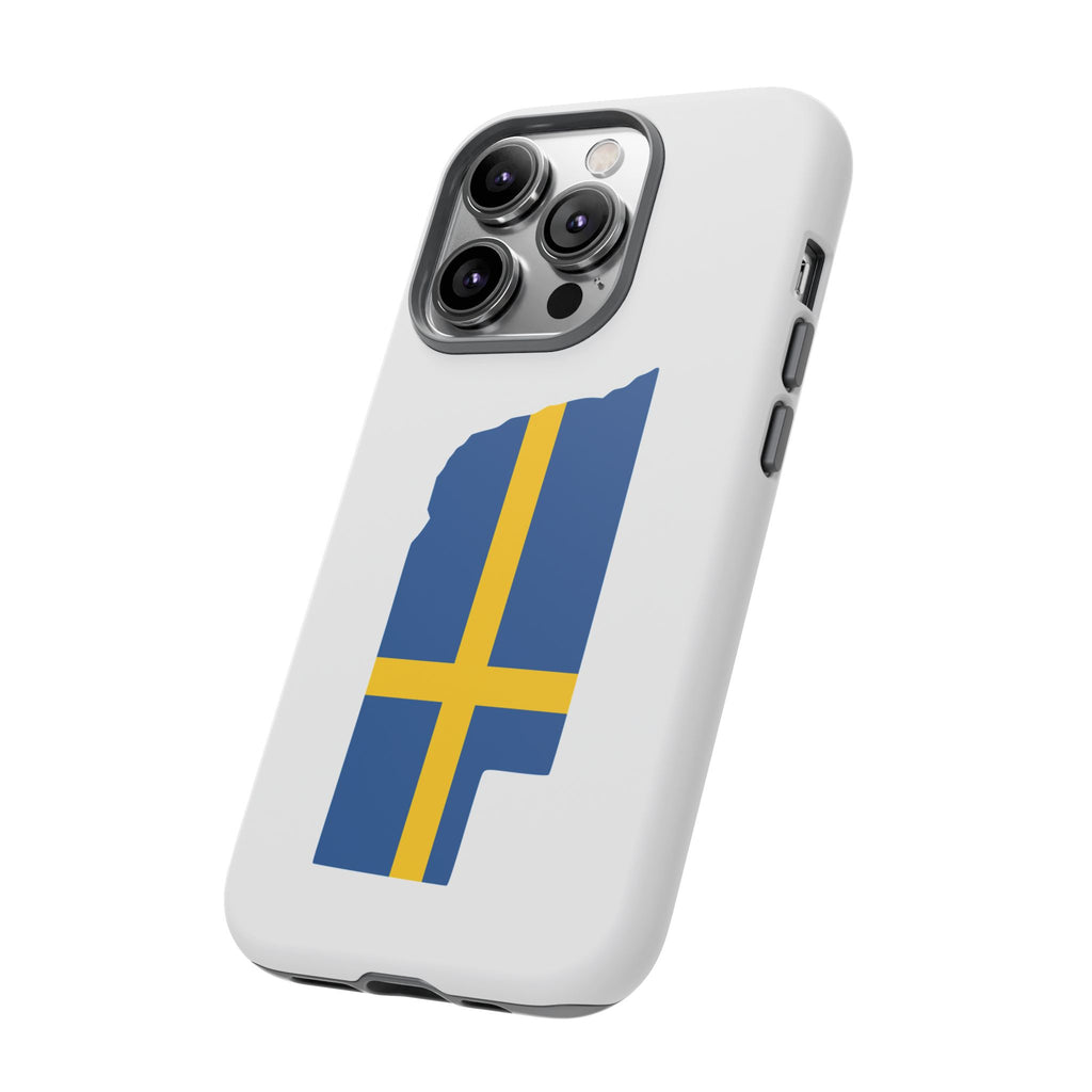 Tough Protective Phone Case | Swedish Flag on Nebraska Outline