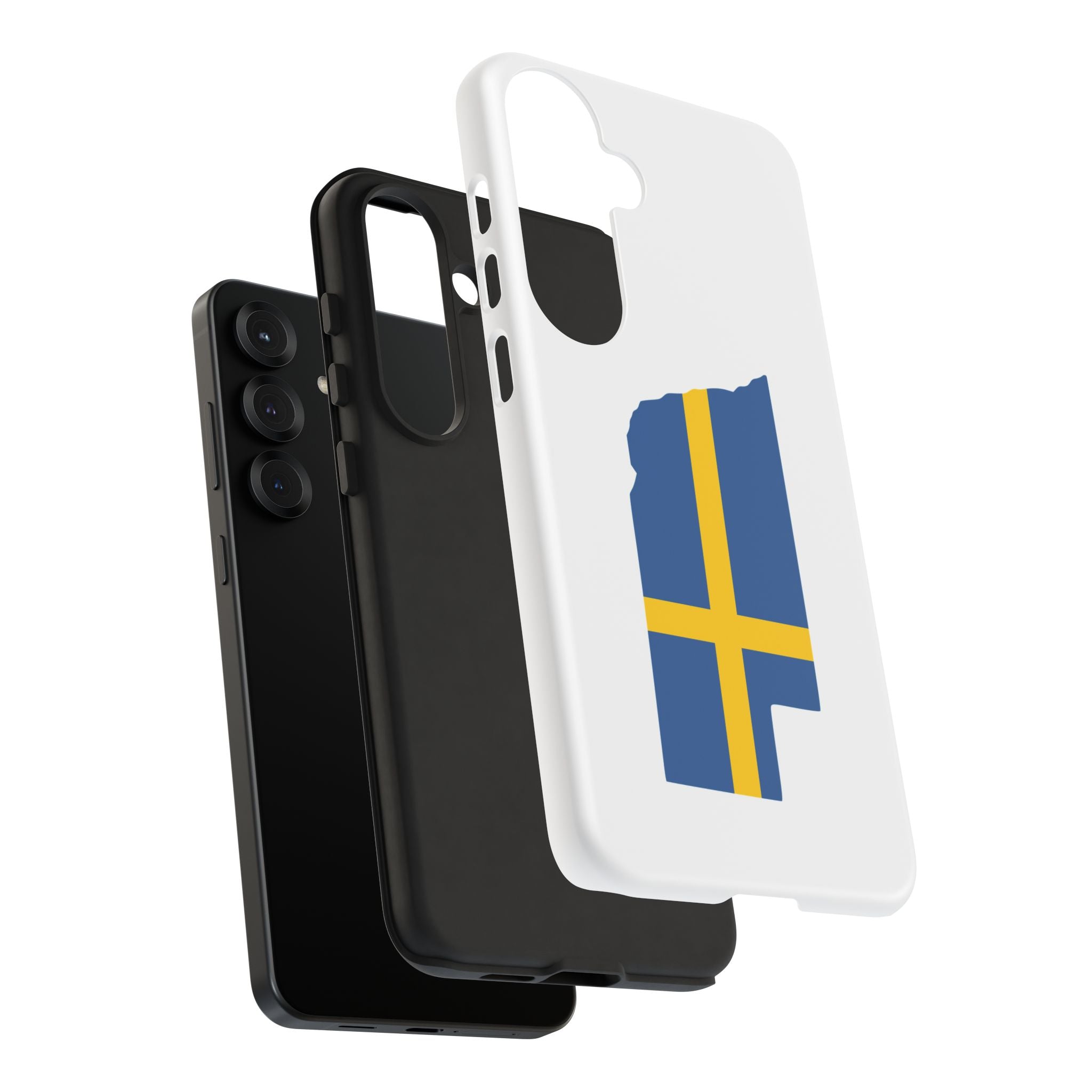 Tough Protective Phone Case | Swedish Flag on Nebraska Outline