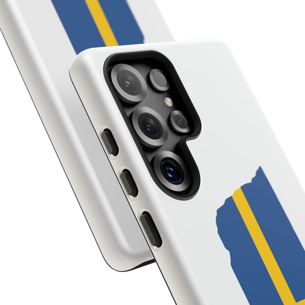 Tough Protective Phone Case | Swedish Flag on Nebraska Outline
