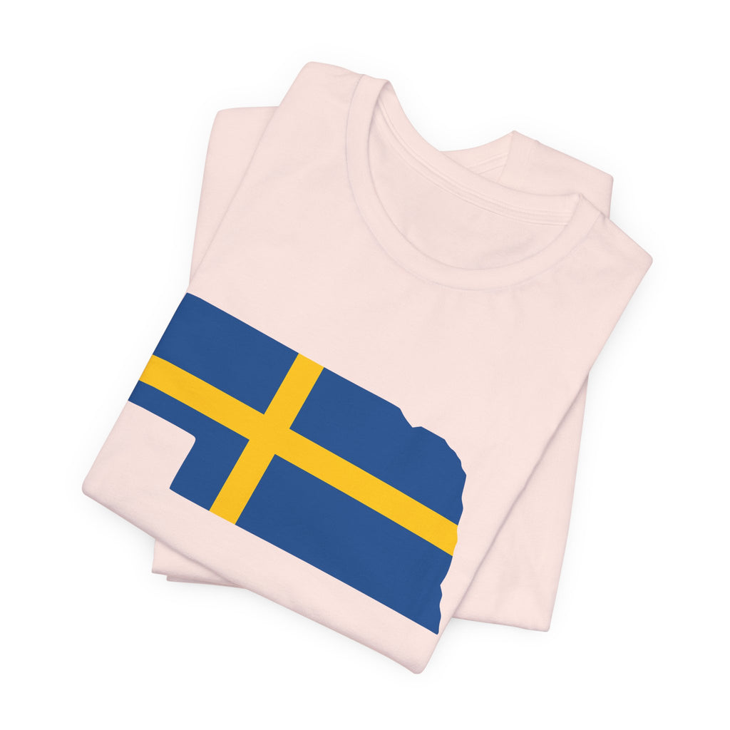 Women's T-Shirt | Swedish Flag on Nebraska Outline