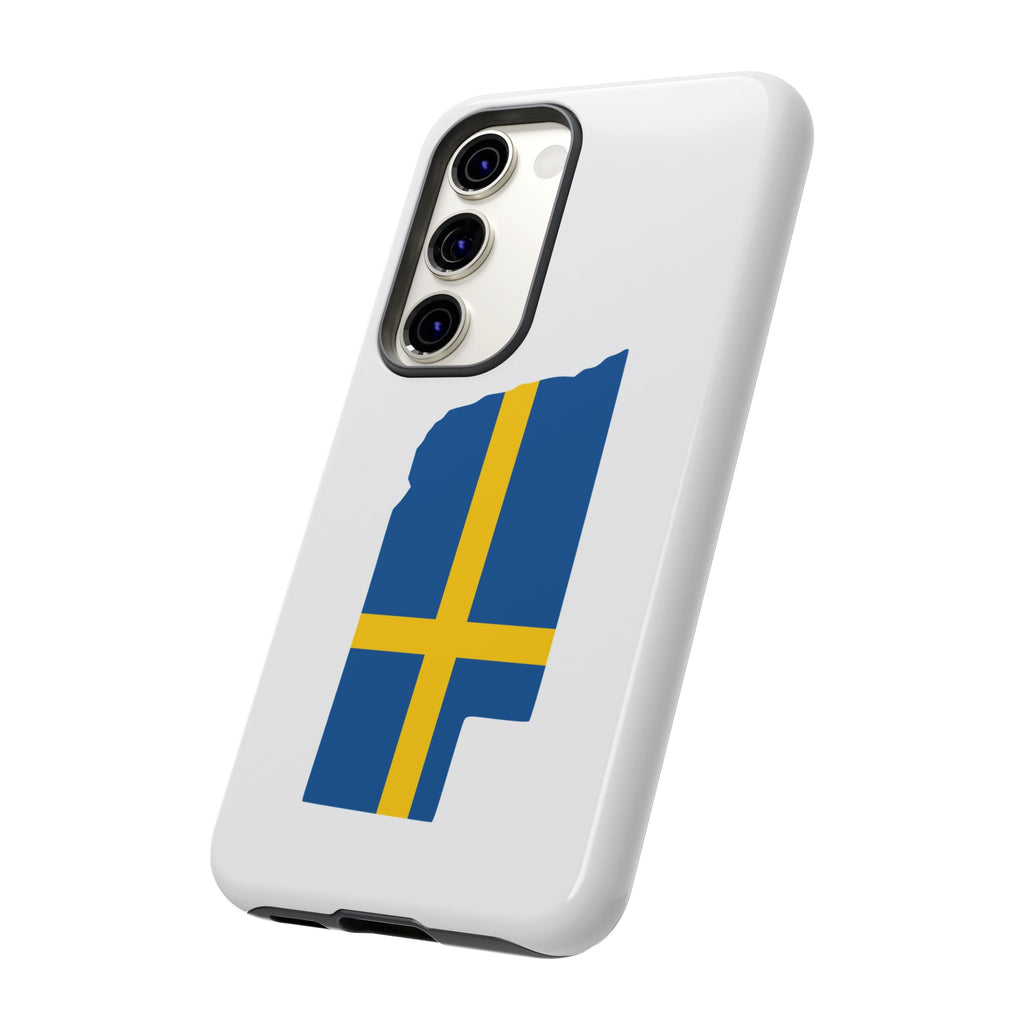Tough Protective Phone Case | Swedish Flag on Nebraska Outline