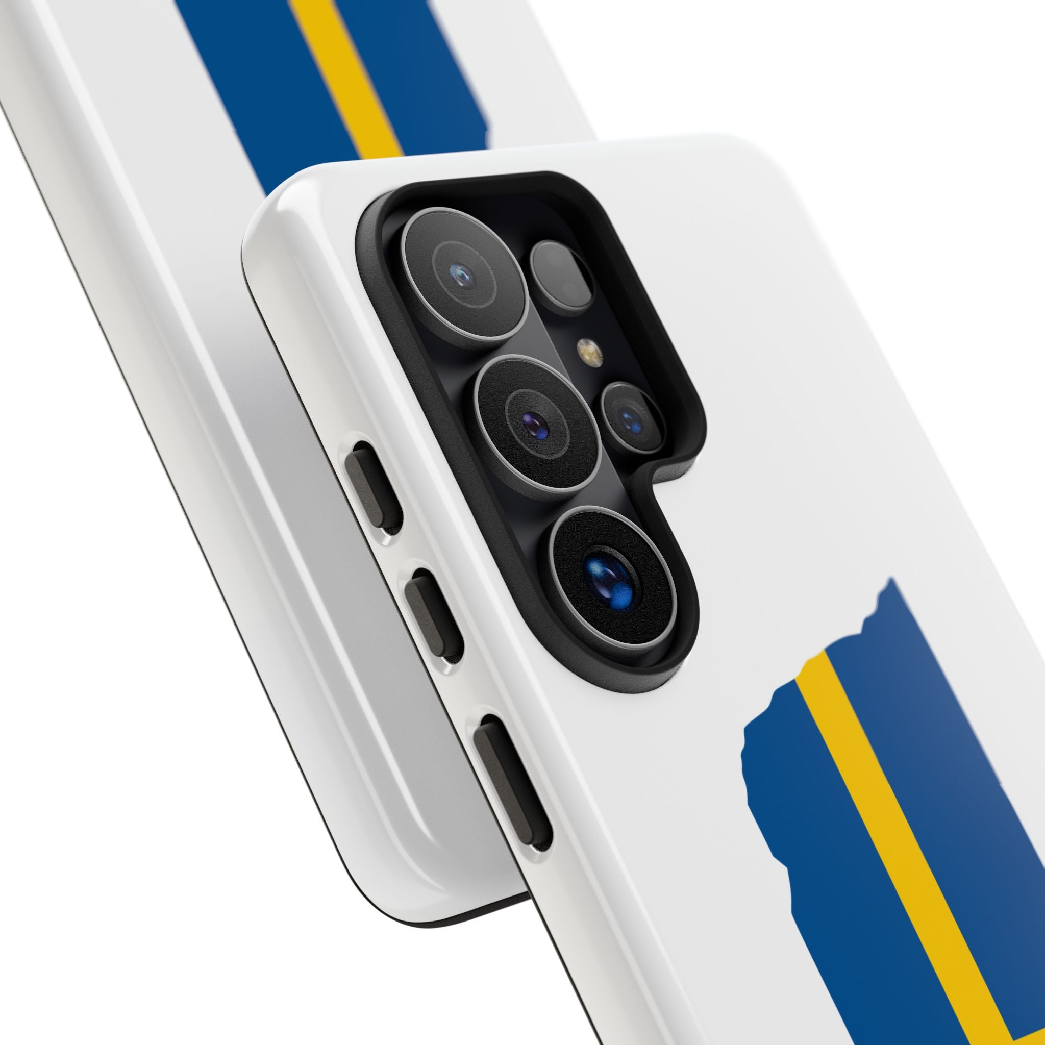 Tough Protective Phone Case | Swedish Flag on Nebraska Outline
