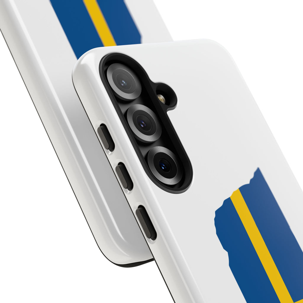 Tough Protective Phone Case | Swedish Flag on Nebraska Outline
