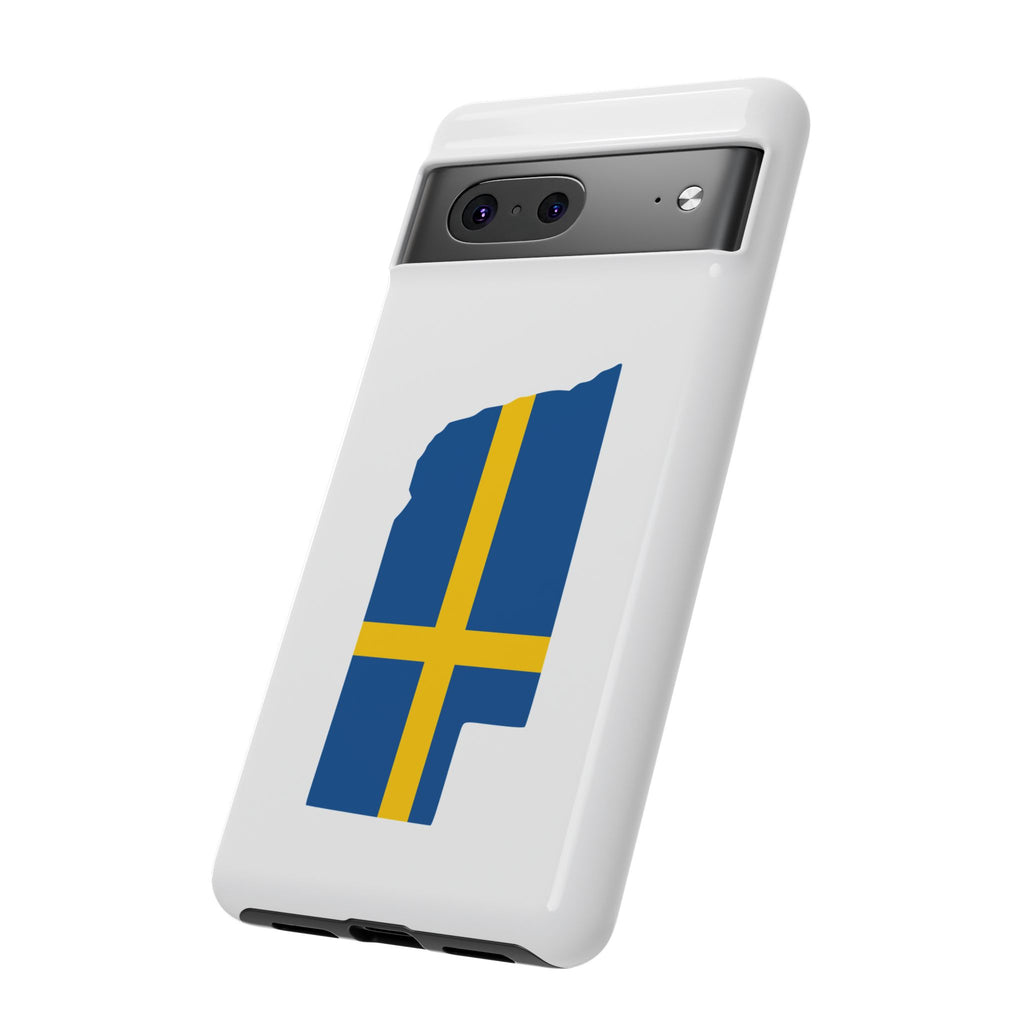 Tough Protective Phone Case | Swedish Flag on Nebraska Outline