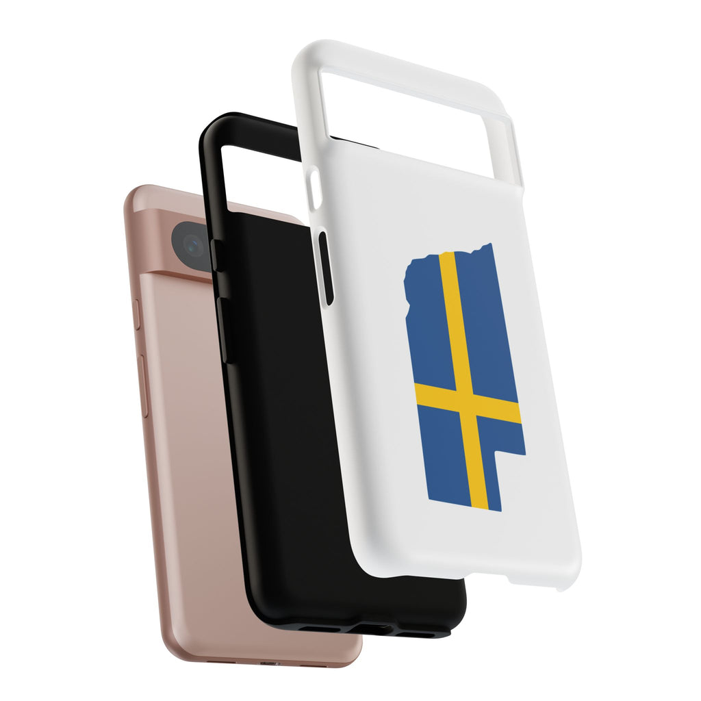 Tough Protective Phone Case | Swedish Flag on Nebraska Outline