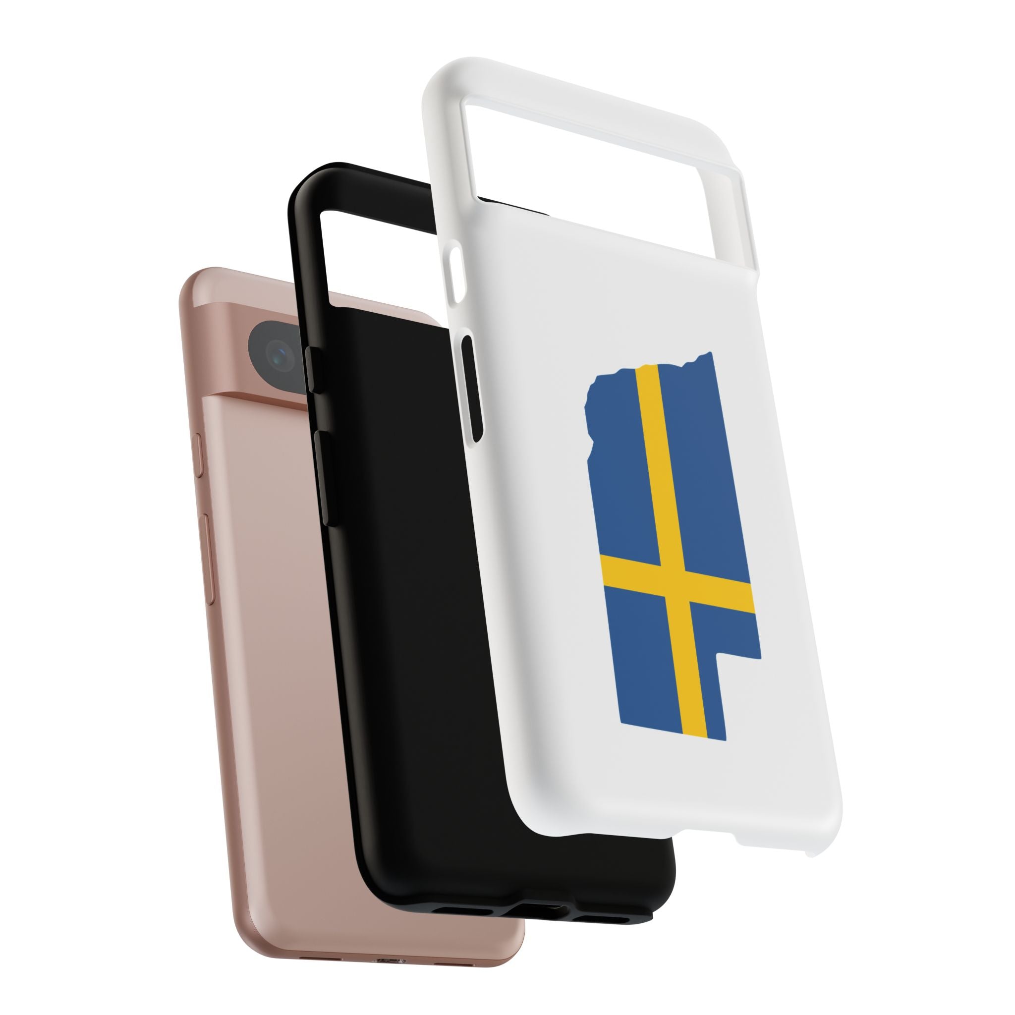 Tough Protective Phone Case | Swedish Flag on Nebraska Outline