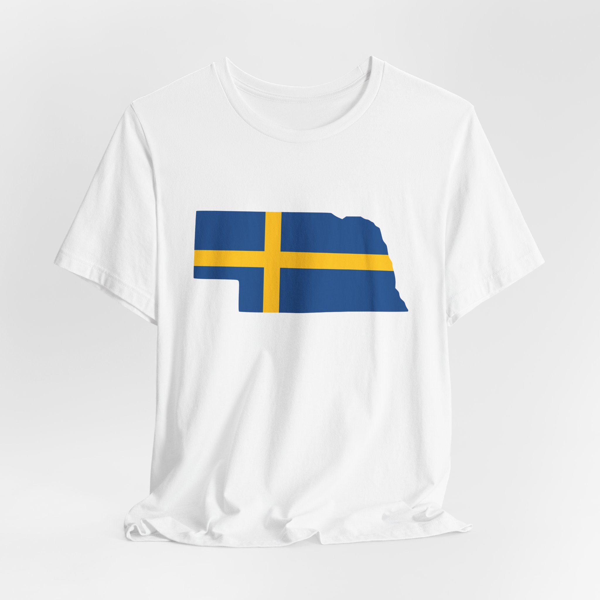 Women's T-Shirt | Swedish Flag on Nebraska Outline