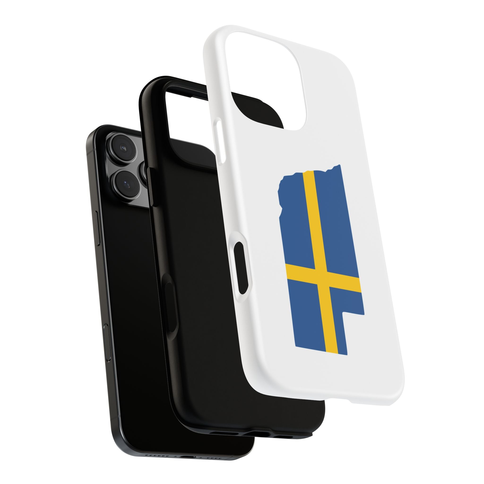 Tough Protective Phone Case | Swedish Flag on Nebraska Outline