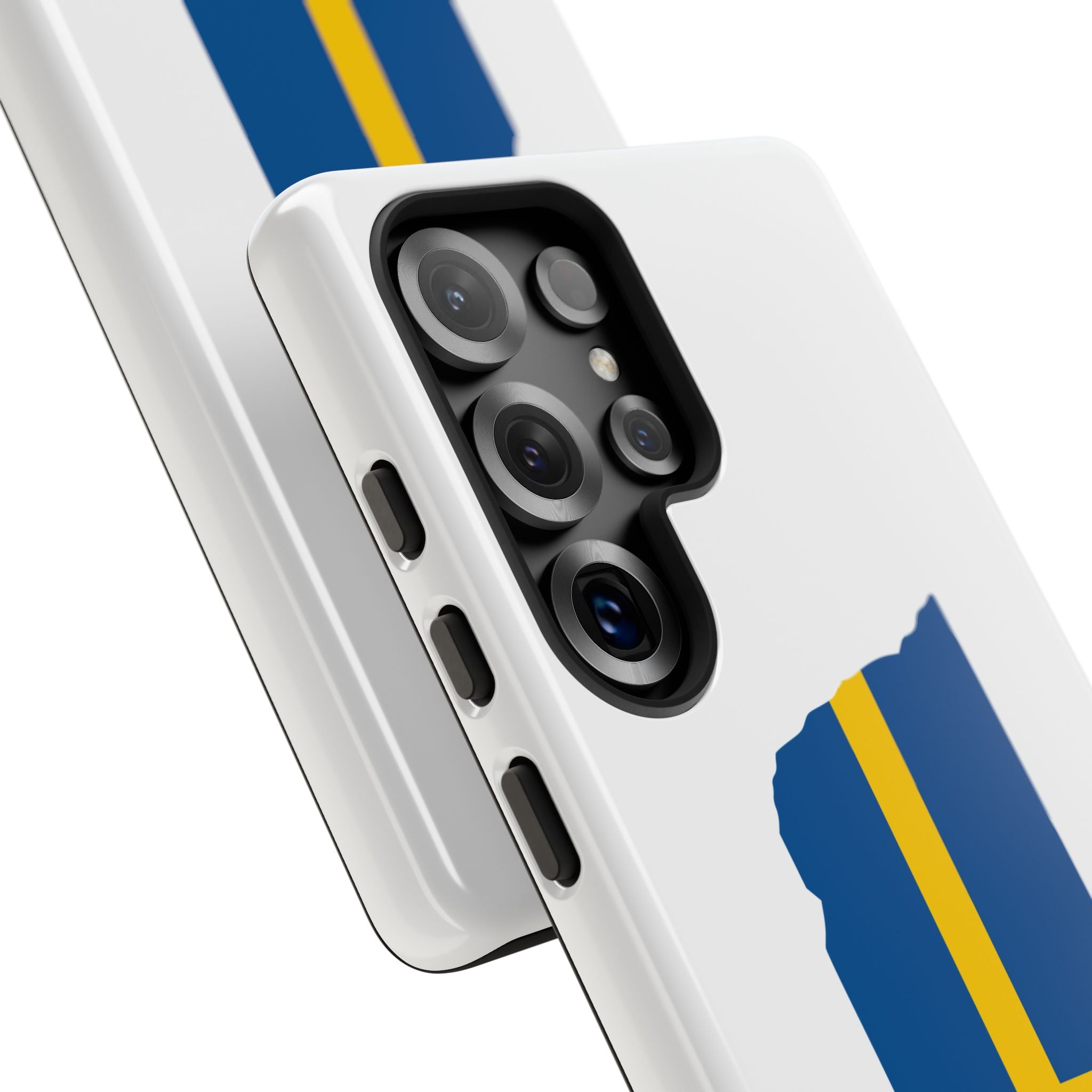 Tough Protective Phone Case | Swedish Flag on Nebraska Outline