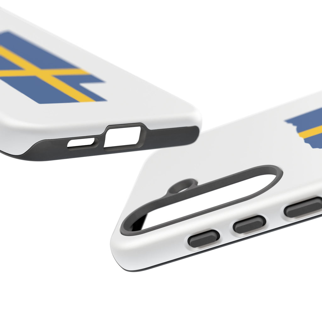 Tough Protective Phone Case | Swedish Flag on Nebraska Outline