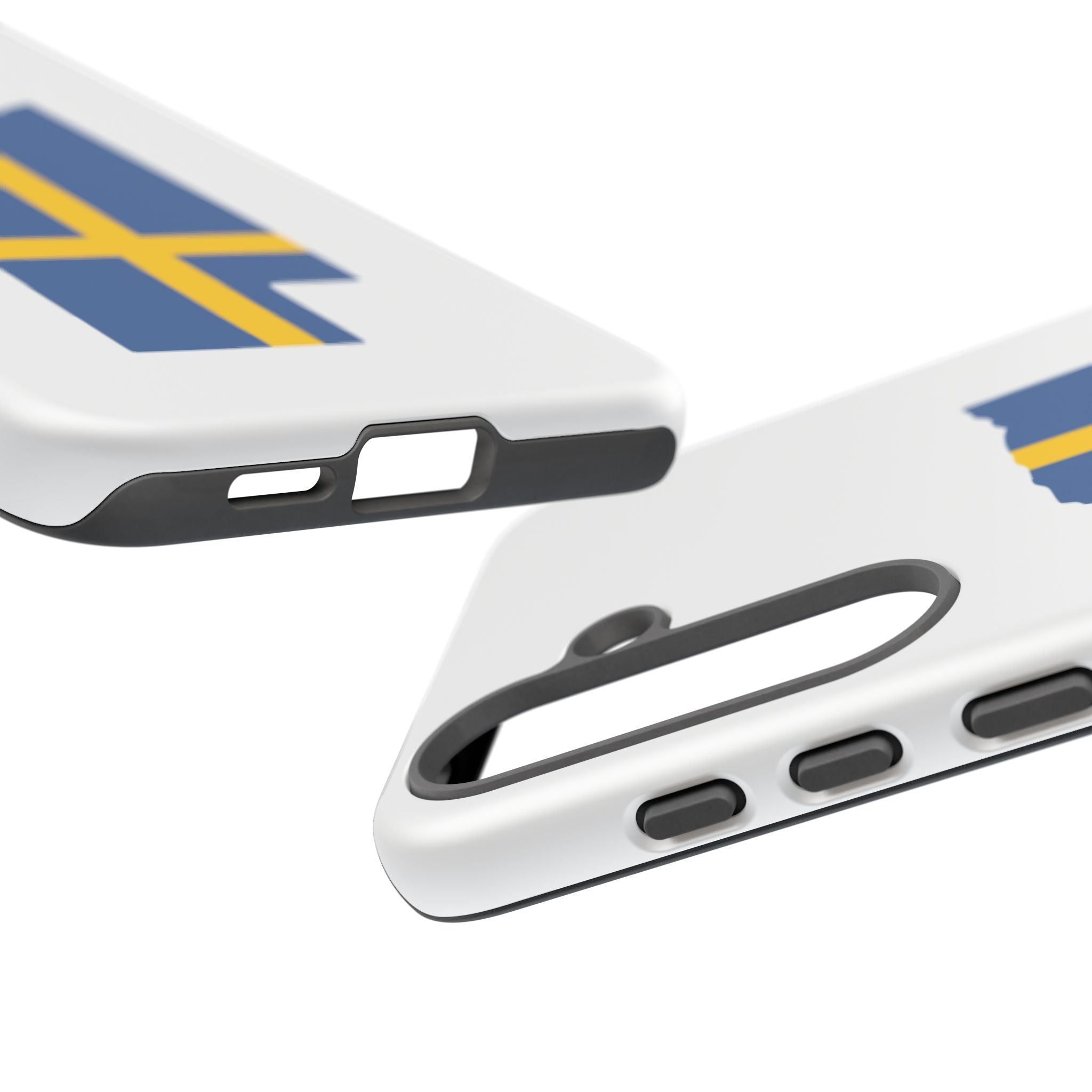 Tough Protective Phone Case | Swedish Flag on Nebraska Outline