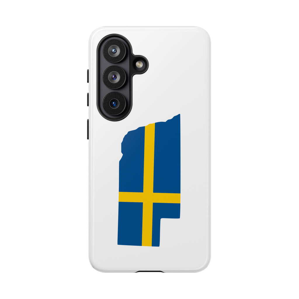 Tough Protective Phone Case | Swedish Flag on Nebraska Outline
