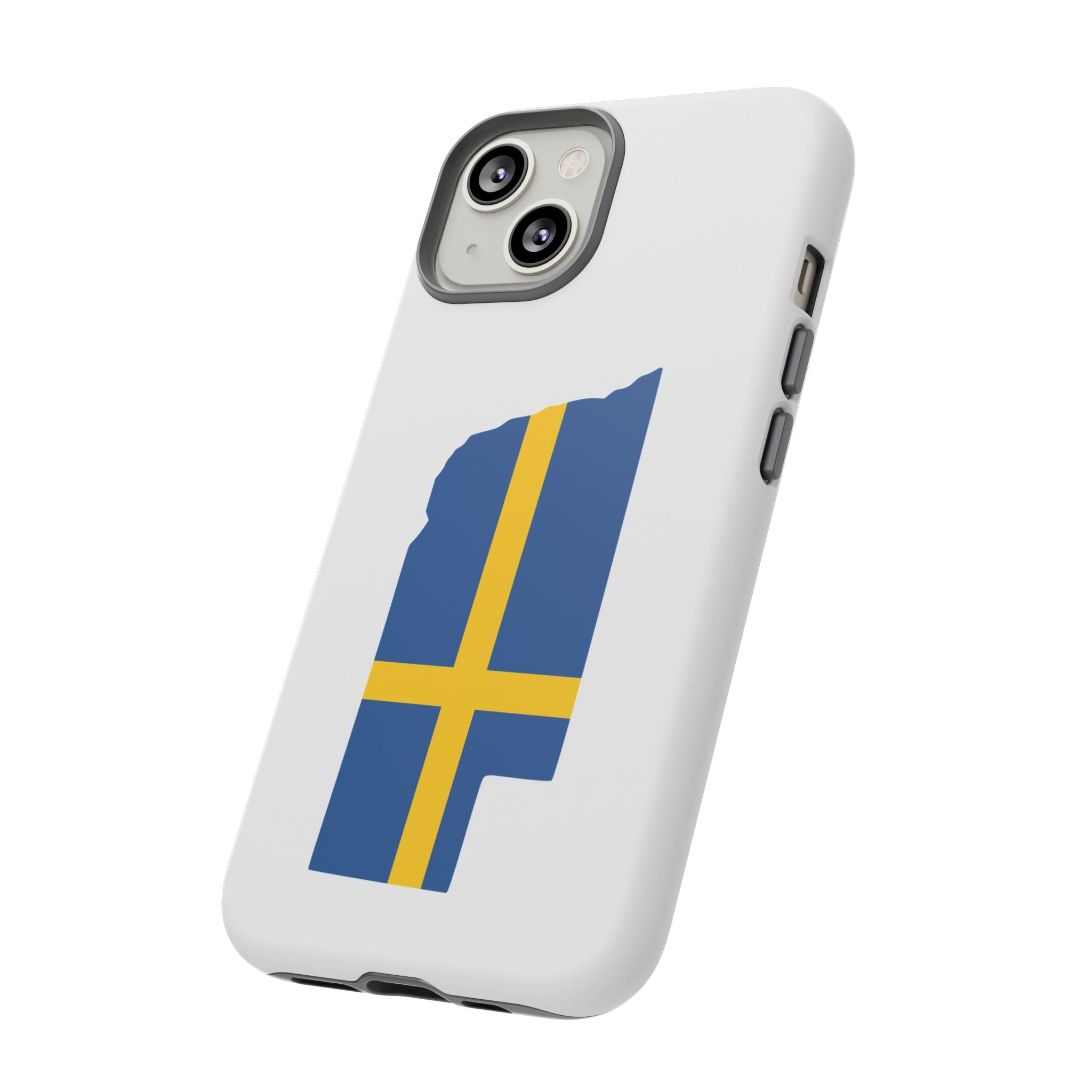 Tough Protective Phone Case | Swedish Flag on Nebraska Outline