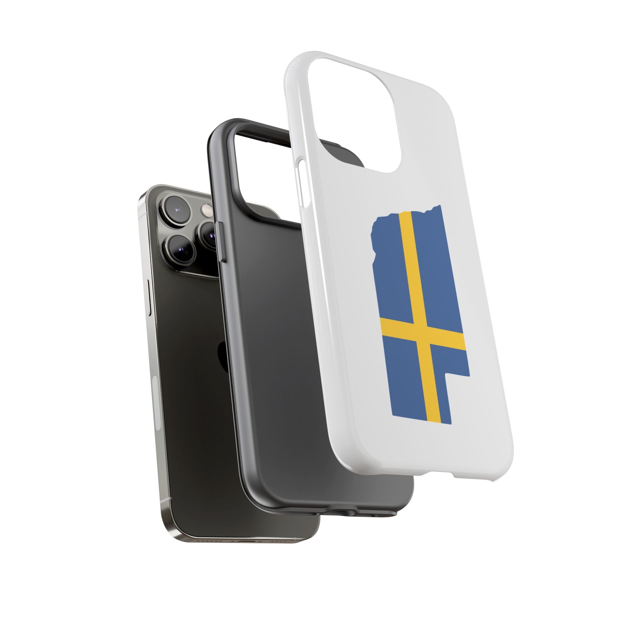 Tough Protective Phone Case | Swedish Flag on Nebraska Outline