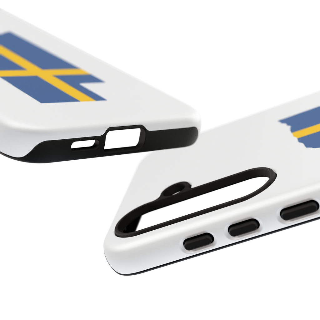 Tough Protective Phone Case | Swedish Flag on Nebraska Outline