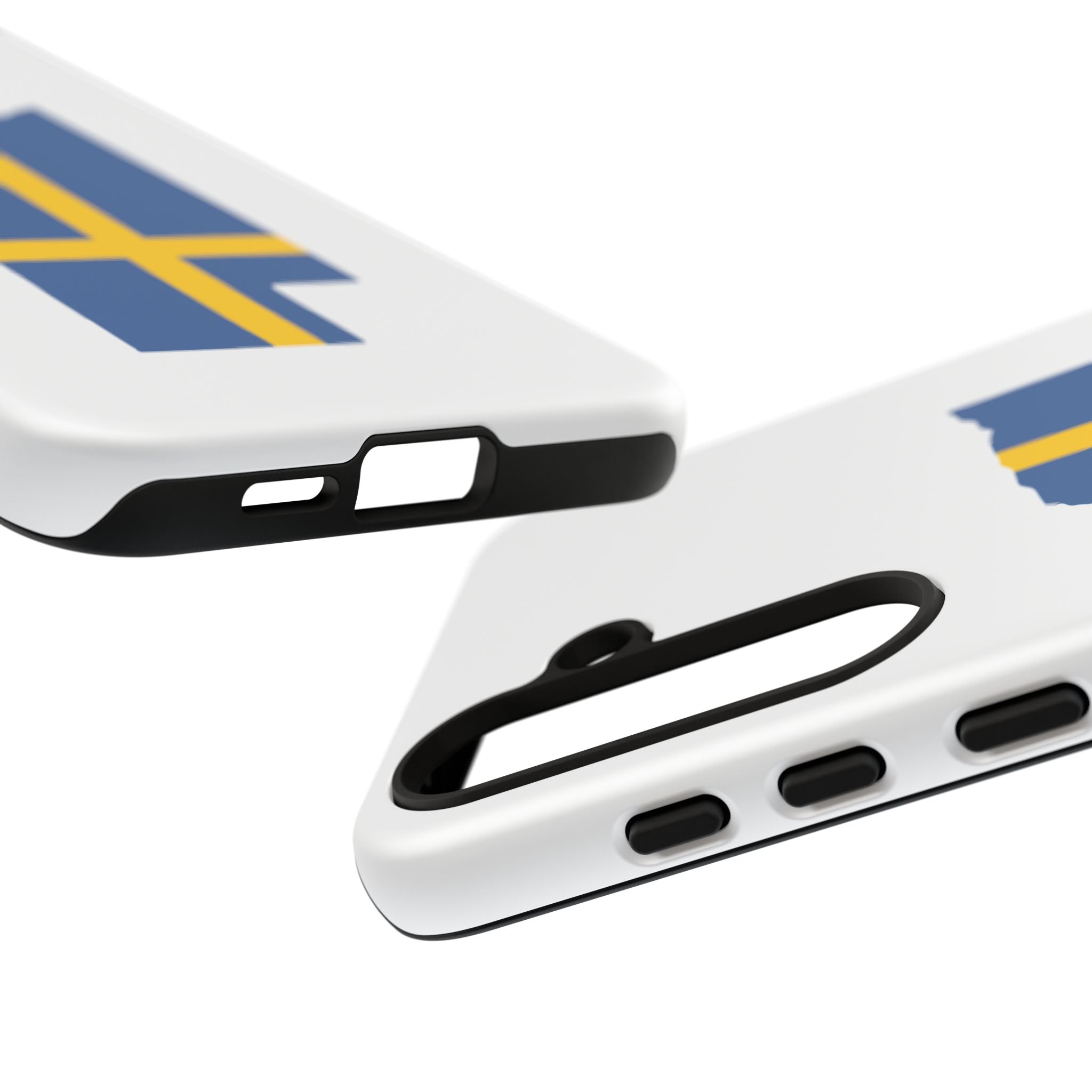 Tough Protective Phone Case | Swedish Flag on Nebraska Outline