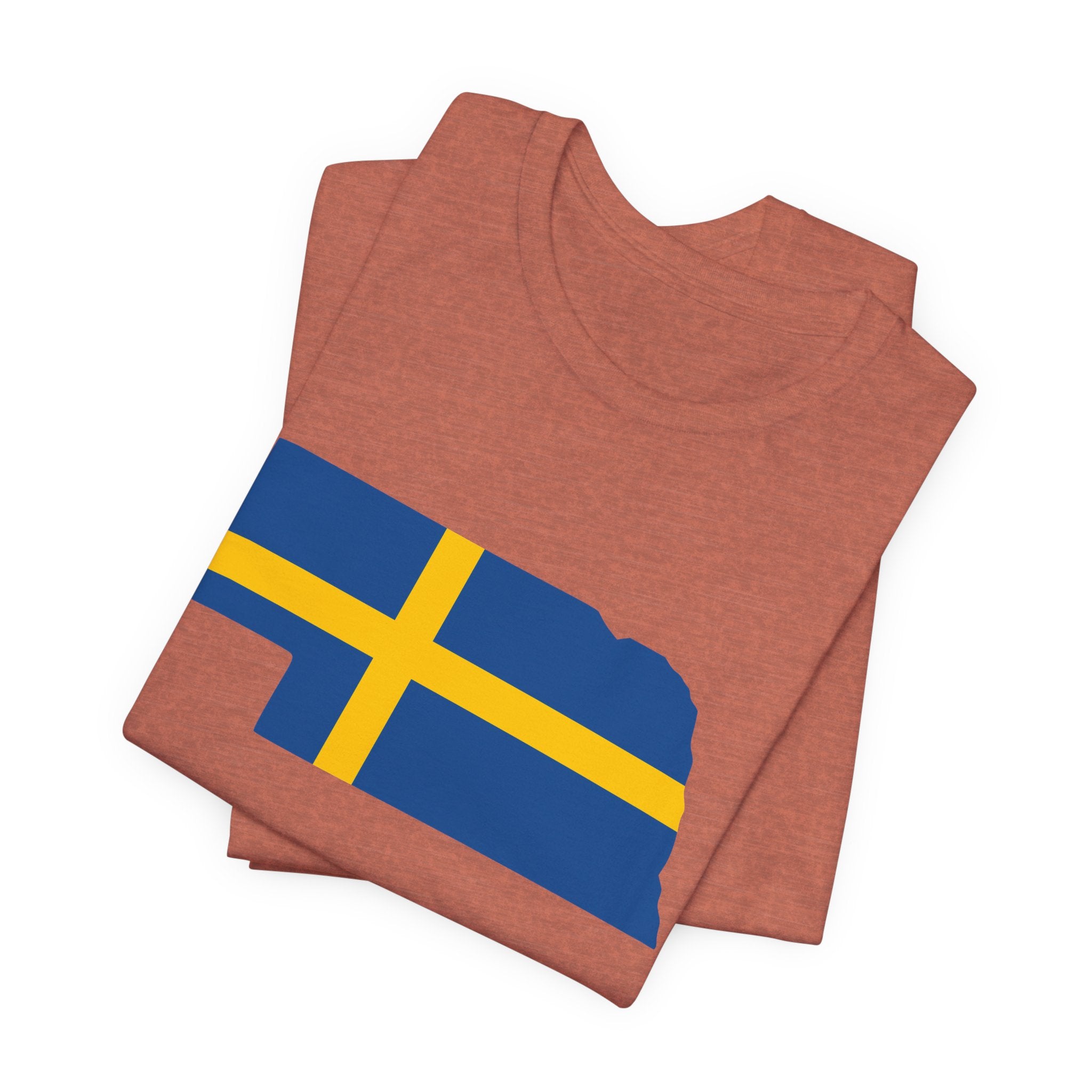 Women's T-Shirt | Swedish Flag on Nebraska Outline