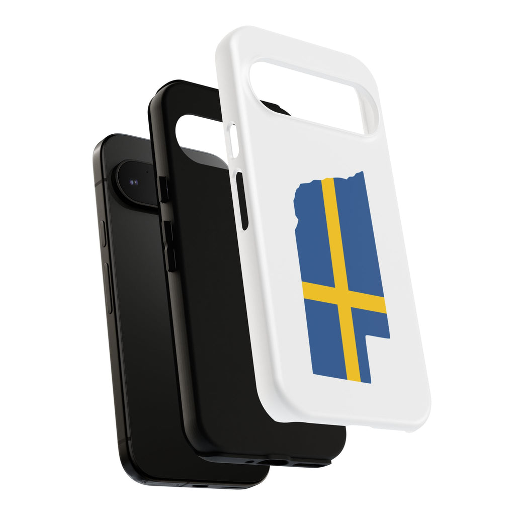 Tough Protective Phone Case | Swedish Flag on Nebraska Outline