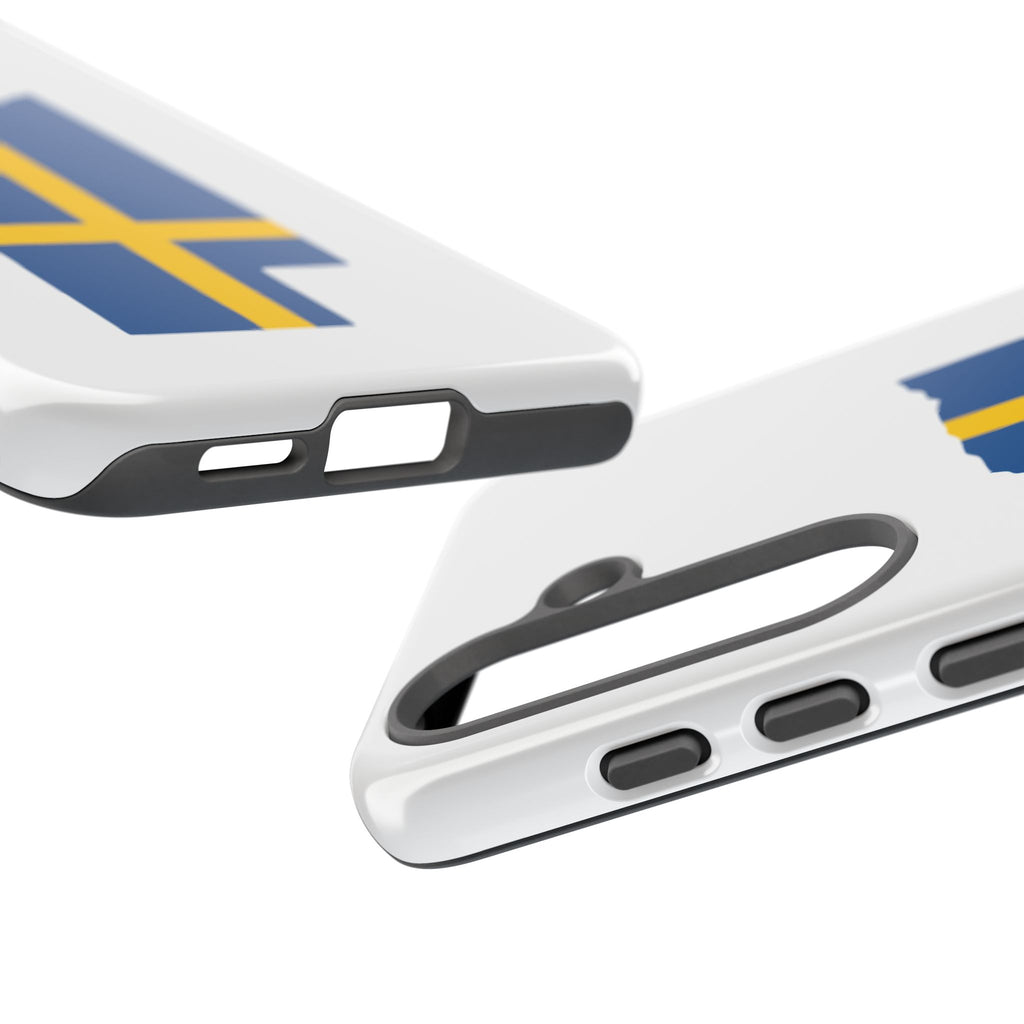 Tough Protective Phone Case | Swedish Flag on Nebraska Outline