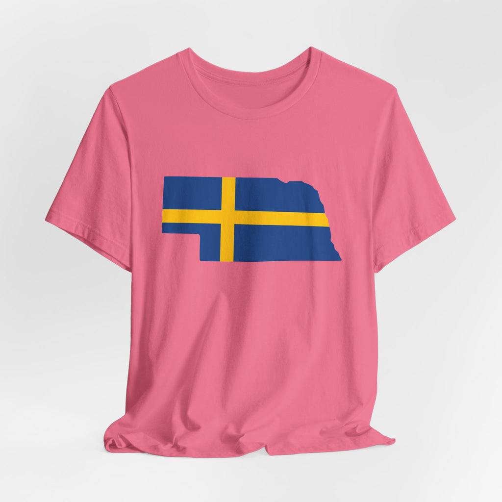 Women's T-Shirt | Swedish Flag on Nebraska Outline