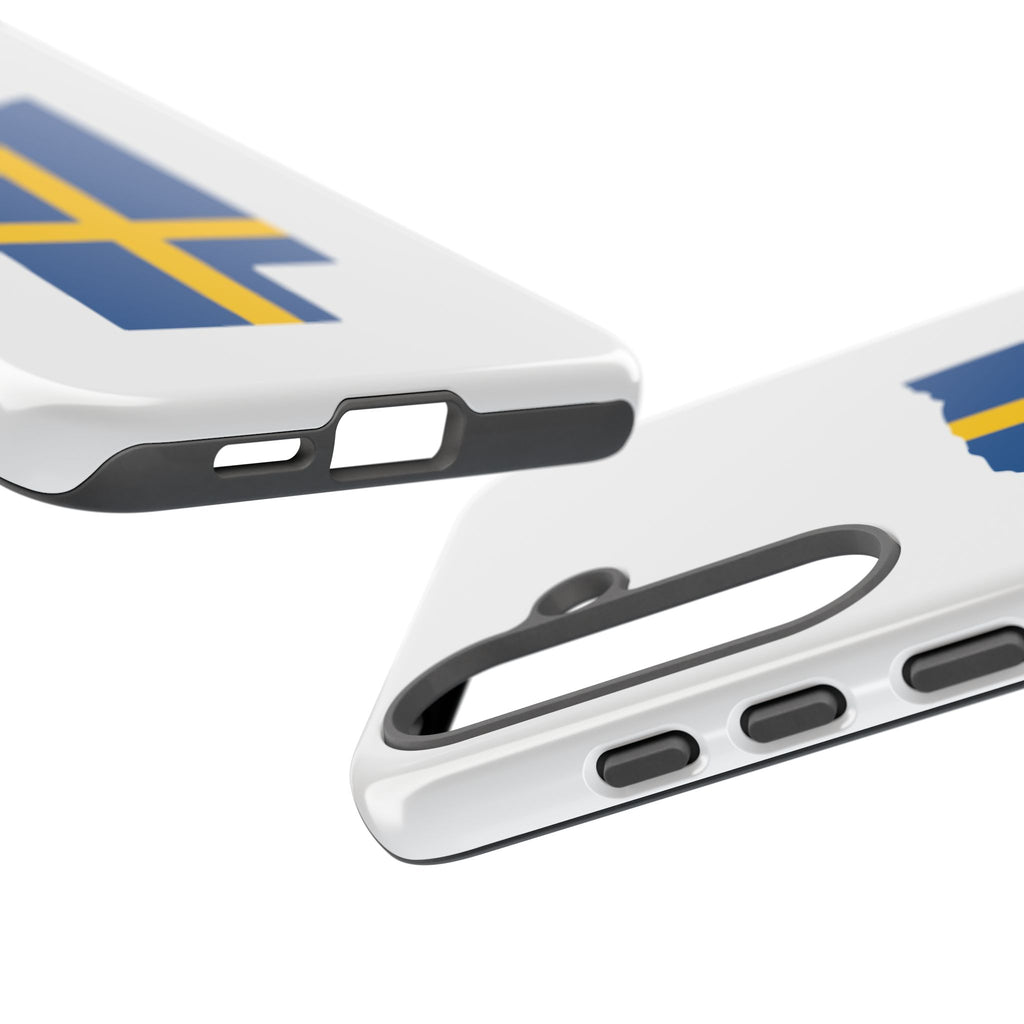 Tough Protective Phone Case | Swedish Flag on Nebraska Outline