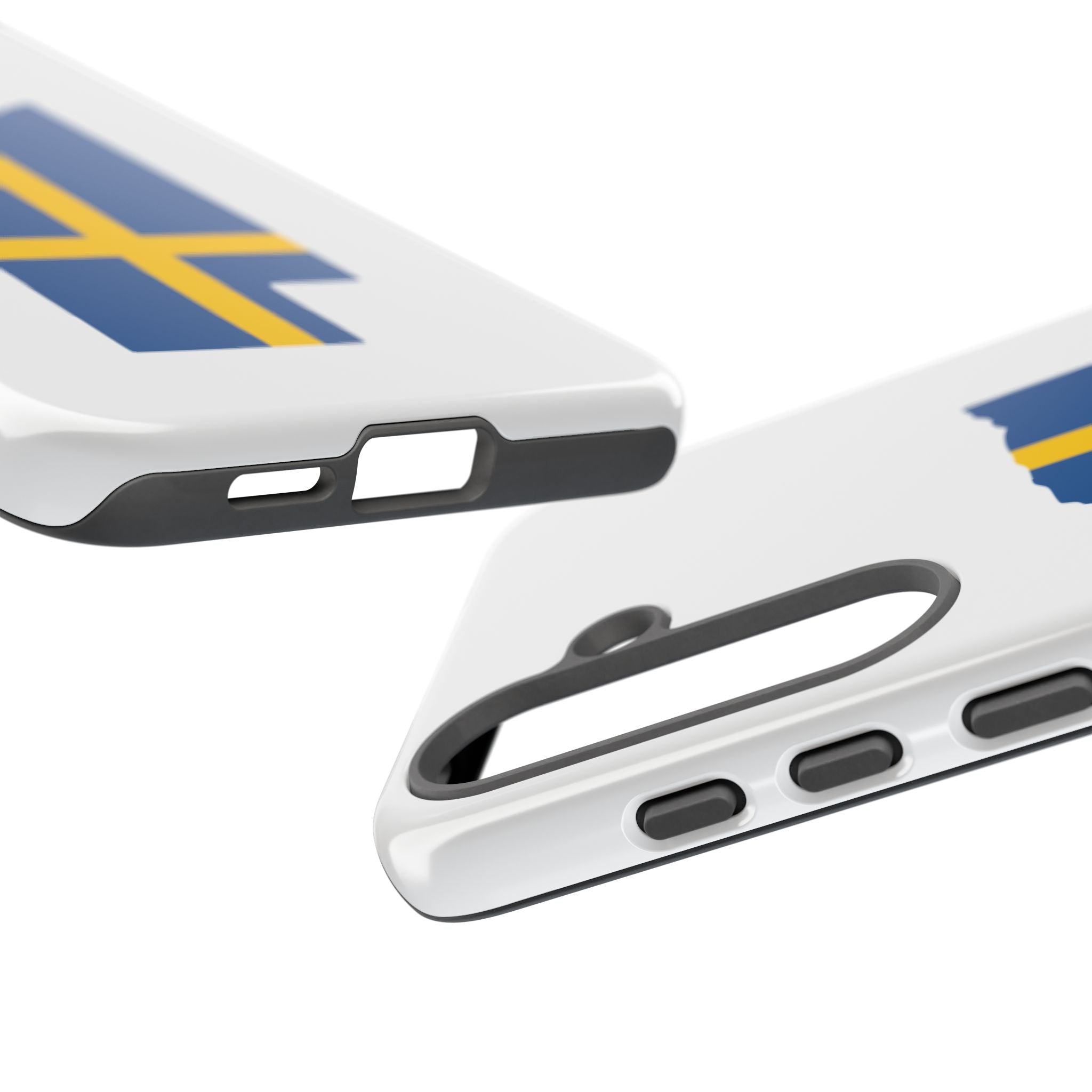 Tough Protective Phone Case | Swedish Flag on Nebraska Outline