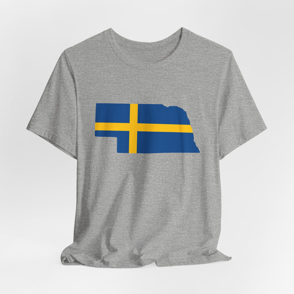 Women's T-Shirt | Swedish Flag on Nebraska Outline