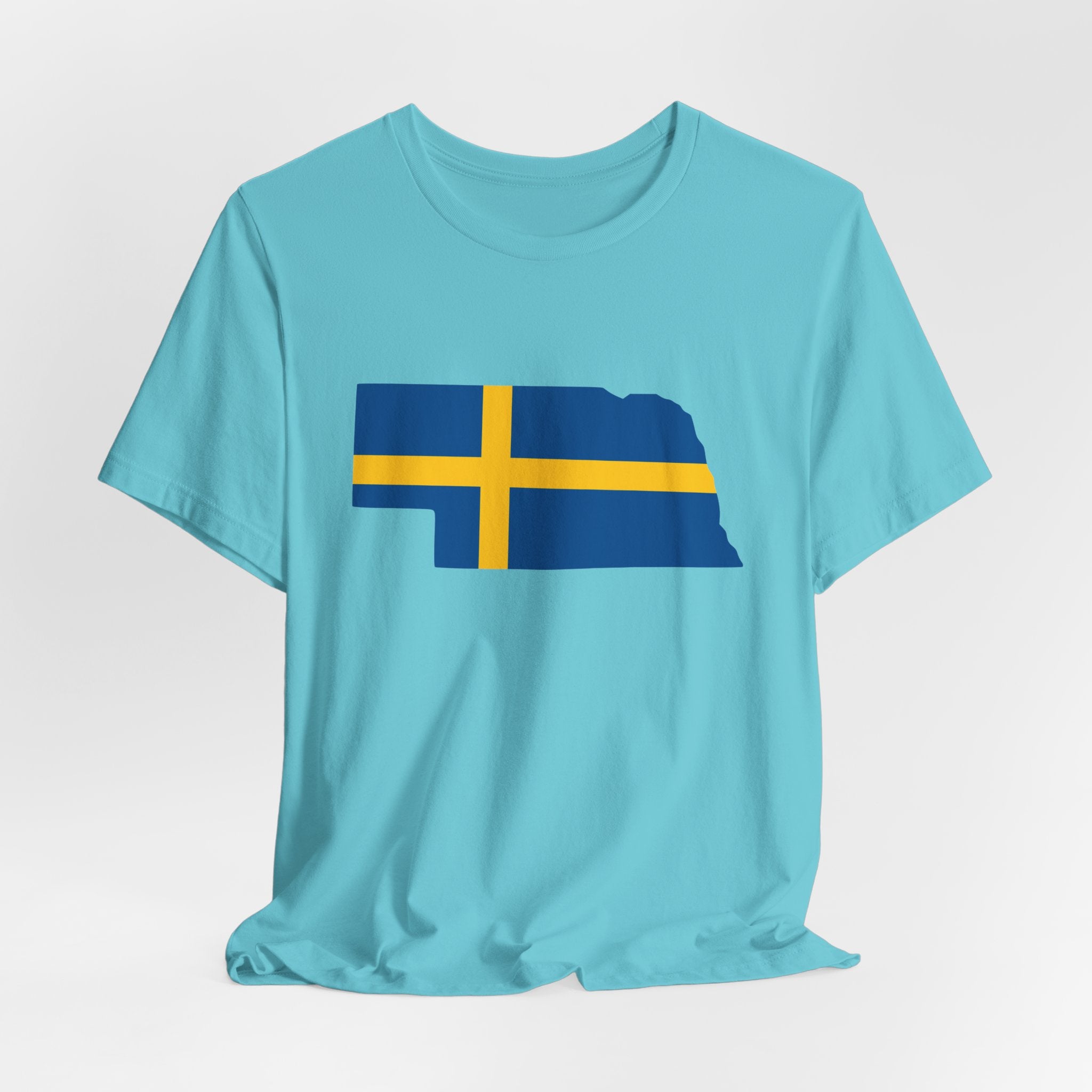 Women's T-Shirt | Swedish Flag on Nebraska Outline
