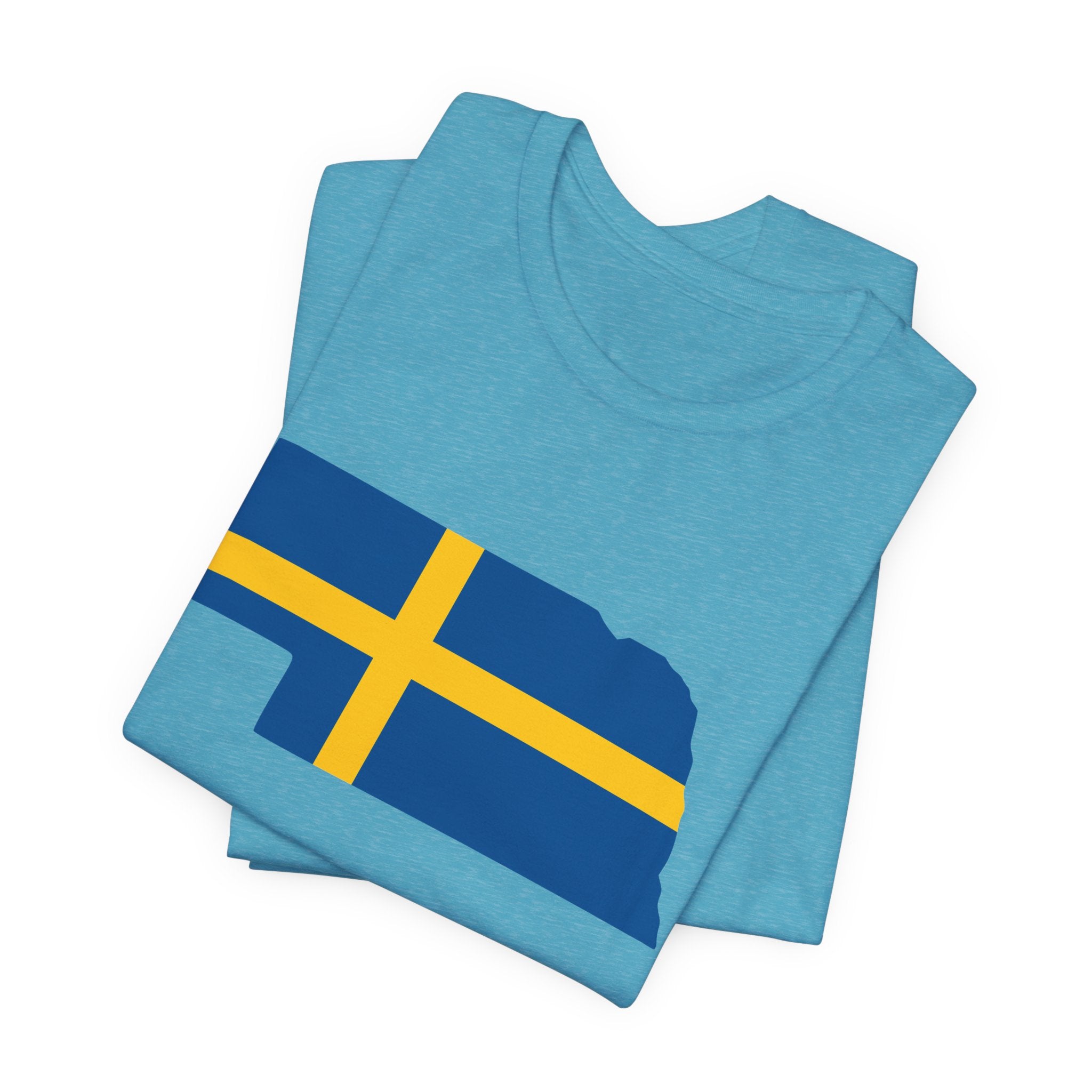 Women's T-Shirt | Swedish Flag on Nebraska Outline