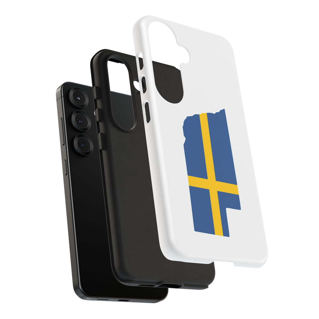 Tough Protective Phone Case | Swedish Flag on Nebraska Outline