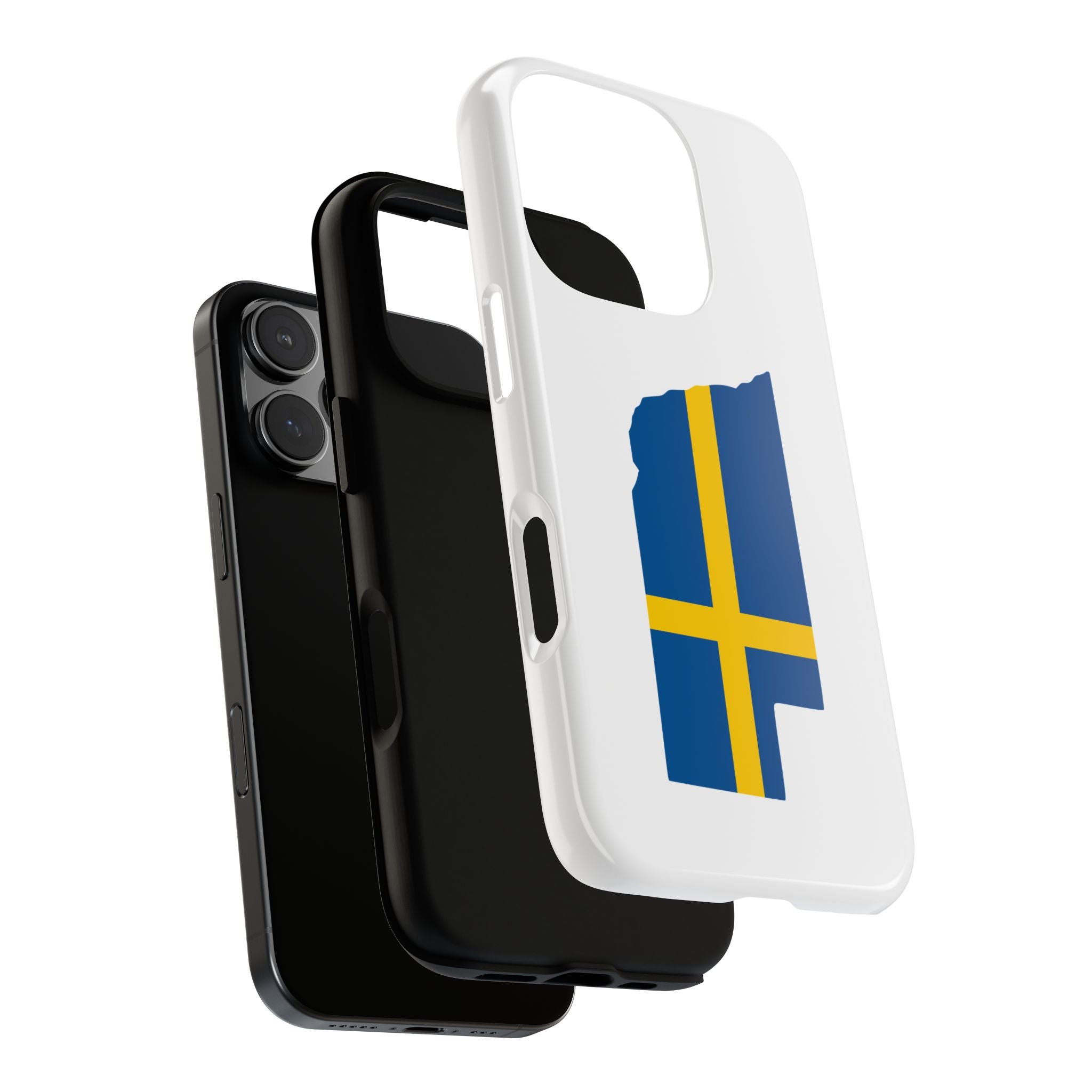 Tough Protective Phone Case | Swedish Flag on Nebraska Outline