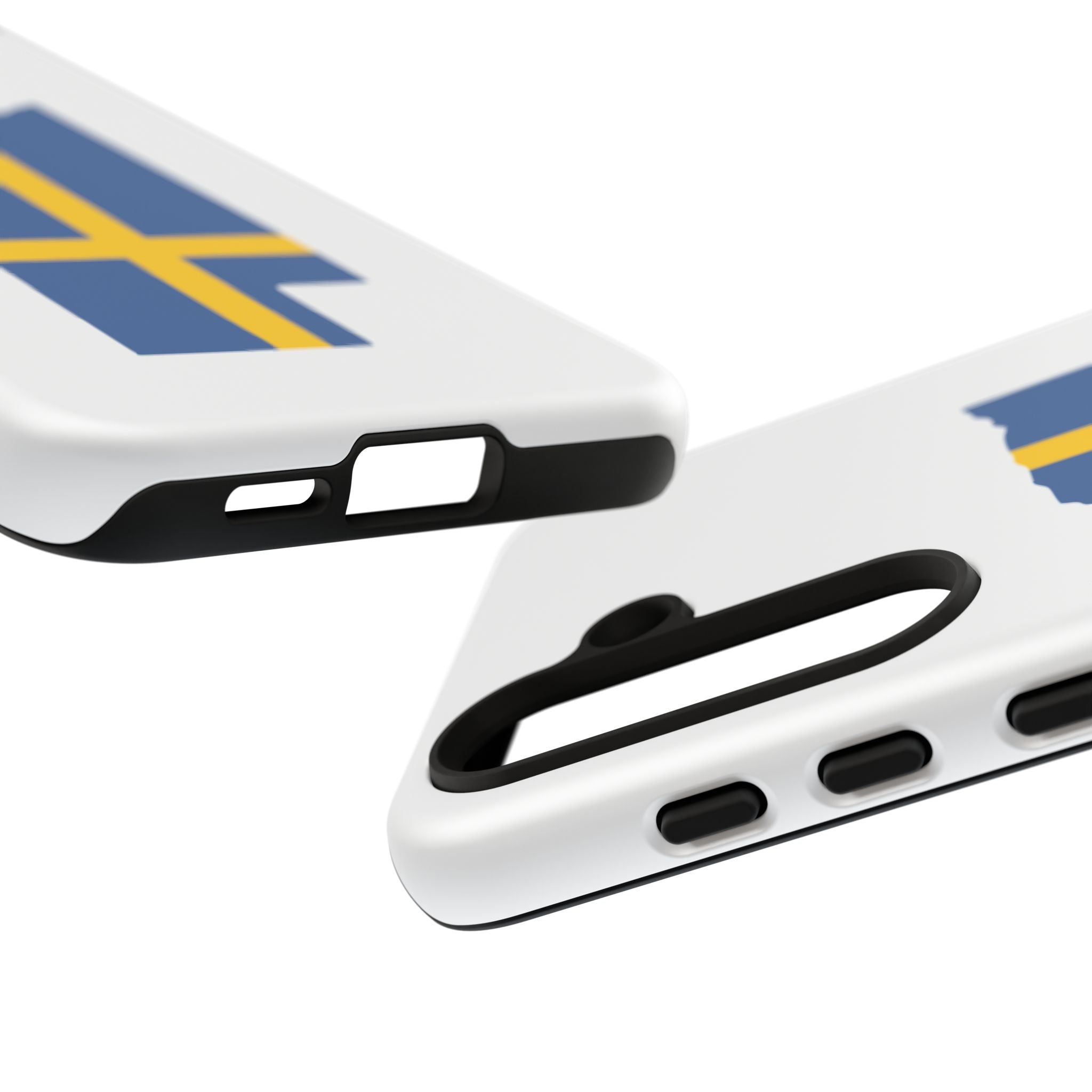 Tough Protective Phone Case | Swedish Flag on Nebraska Outline