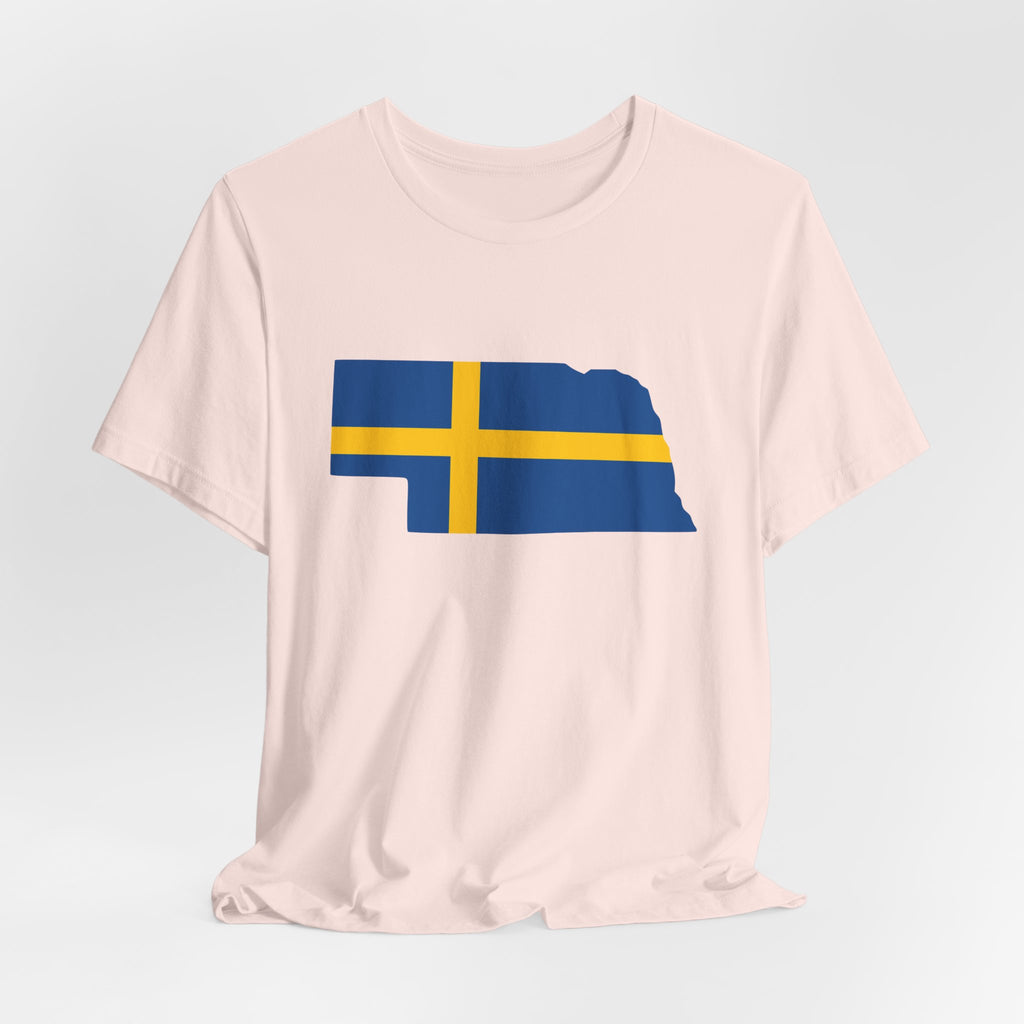 Women's T-Shirt | Swedish Flag on Nebraska Outline