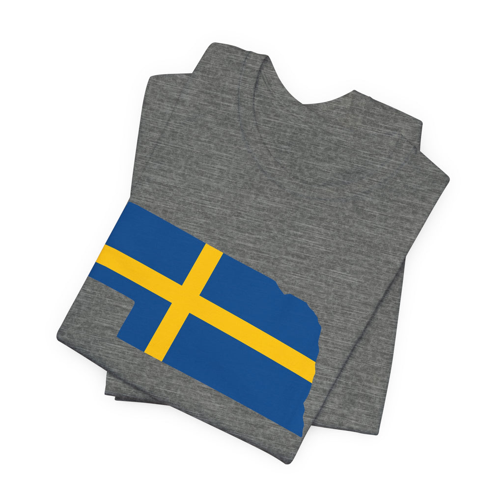 Women's T-Shirt | Swedish Flag on Nebraska Outline