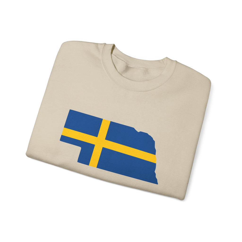 Sweden Flag on Nebraska Outline | Heavy Sweatshirt