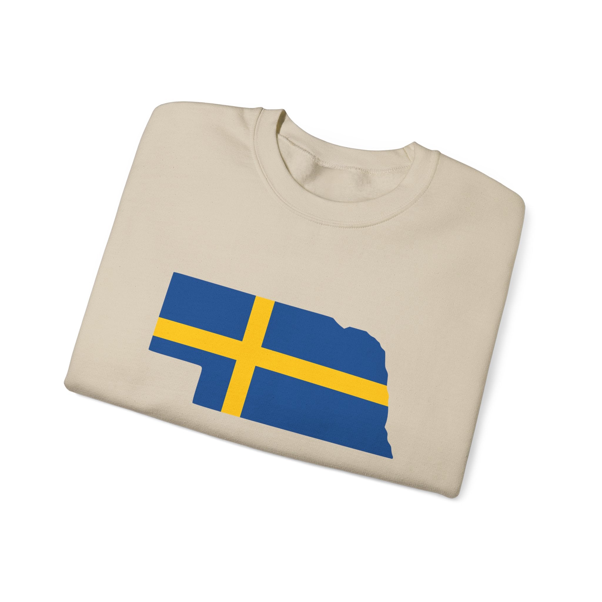 Sweden Flag on Nebraska Outline | Heavy Sweatshirt