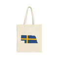 Sweden Flag on Nebraska Outline | Cotton Canvas Tote