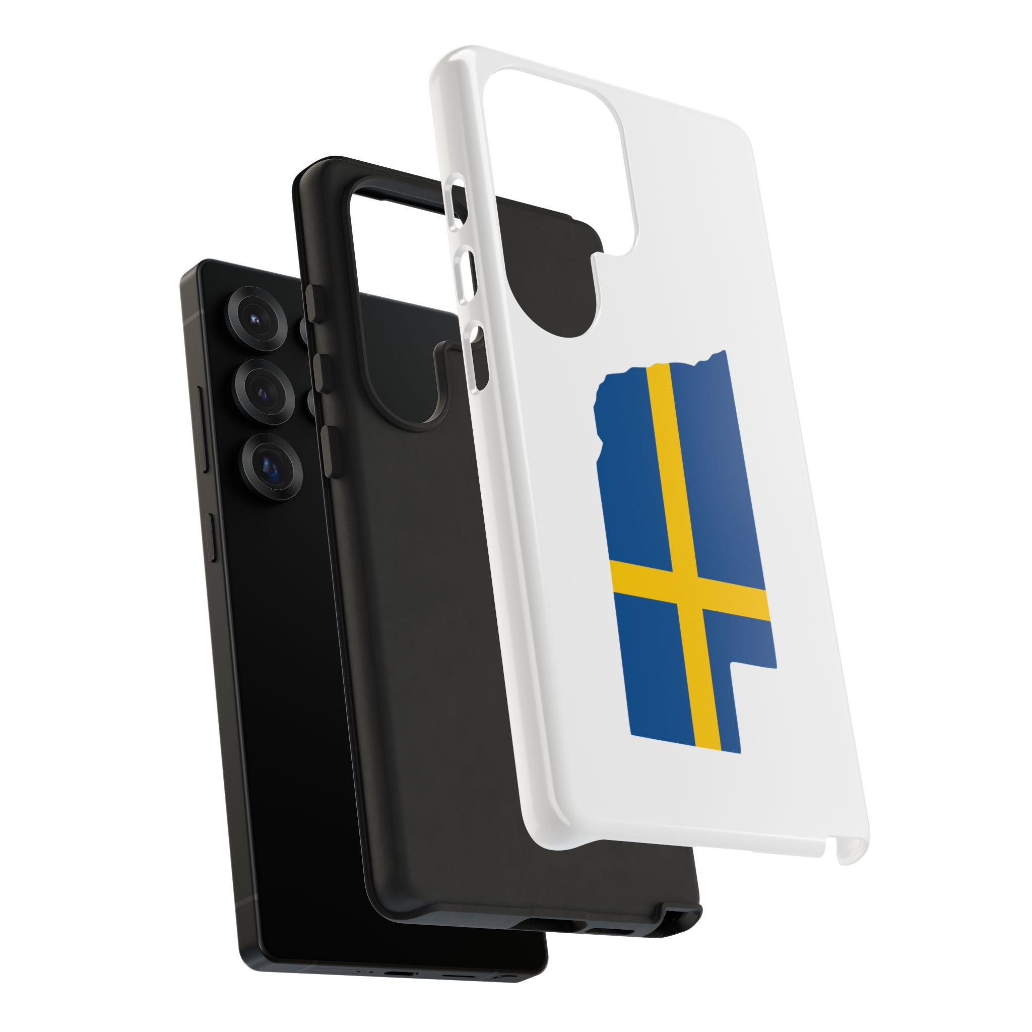 Tough Protective Phone Case | Swedish Flag on Nebraska Outline