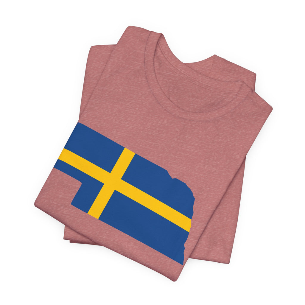 Women's T-Shirt | Swedish Flag on Nebraska Outline