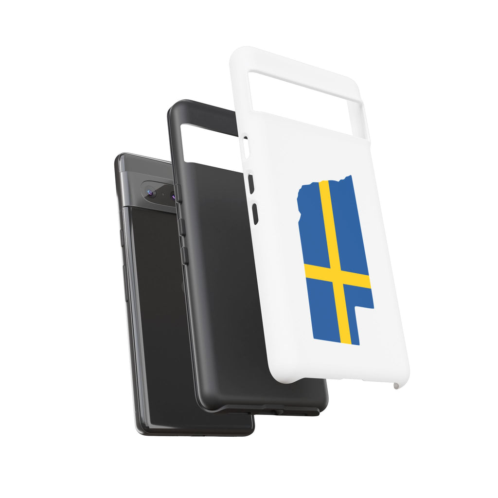 Tough Protective Phone Case | Swedish Flag on Nebraska Outline