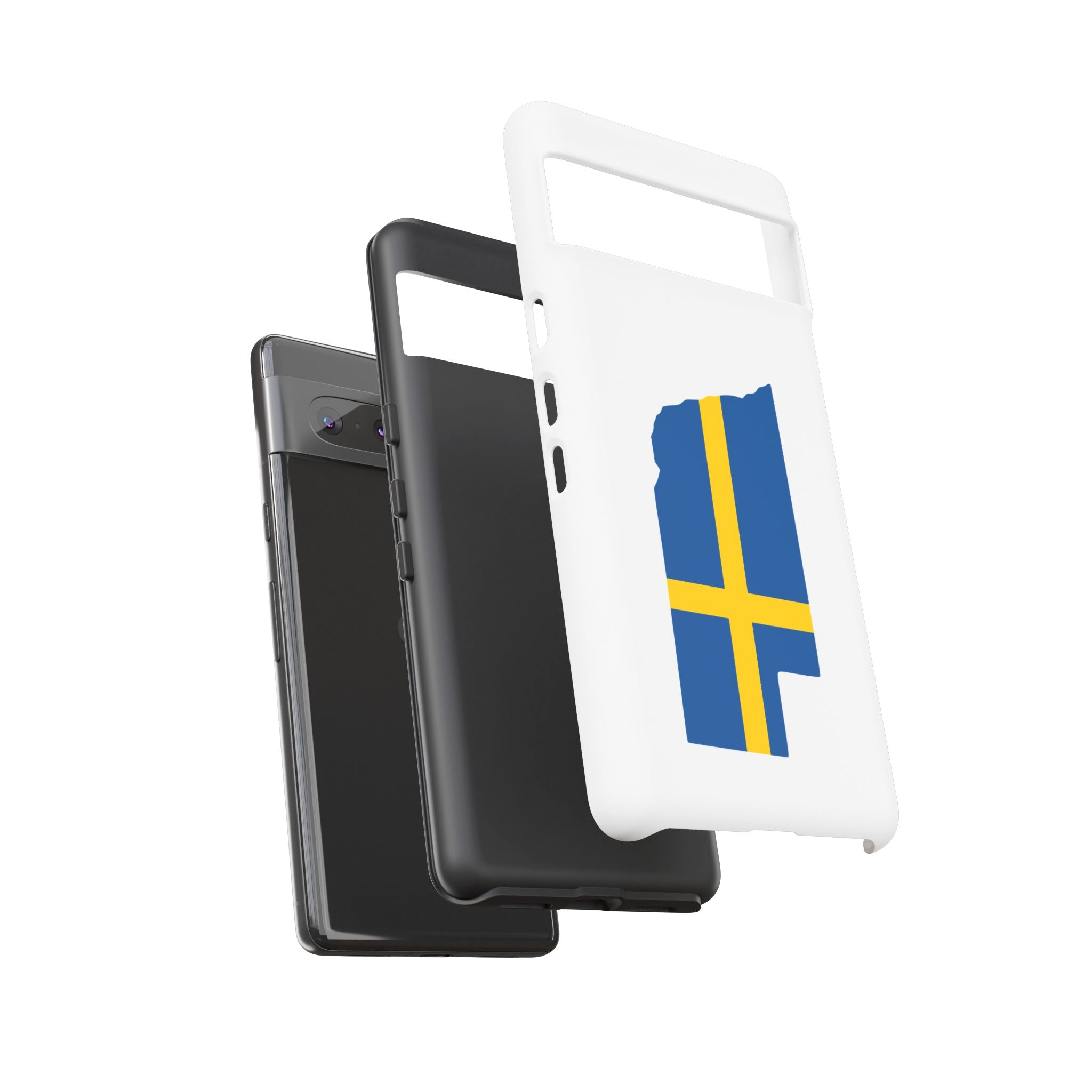 Tough Protective Phone Case | Swedish Flag on Nebraska Outline
