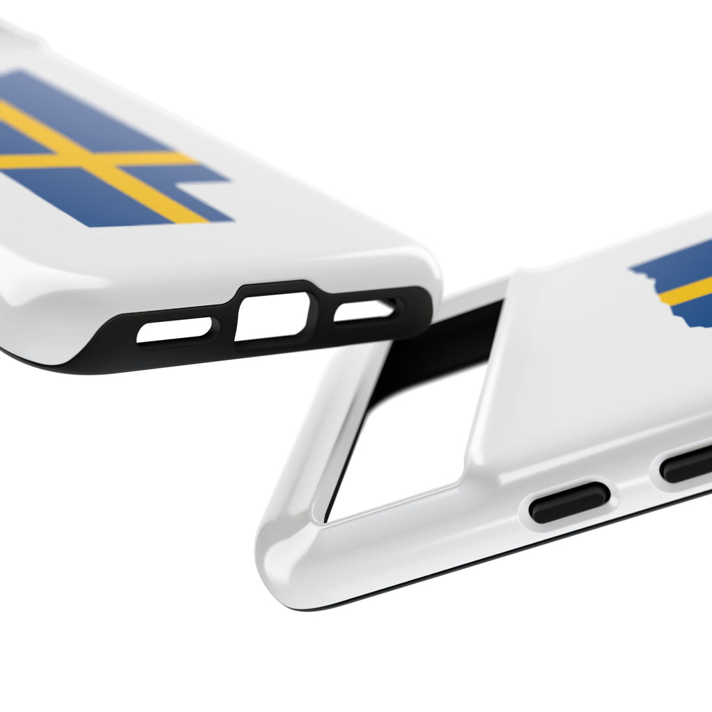 Tough Protective Phone Case | Swedish Flag on Nebraska Outline