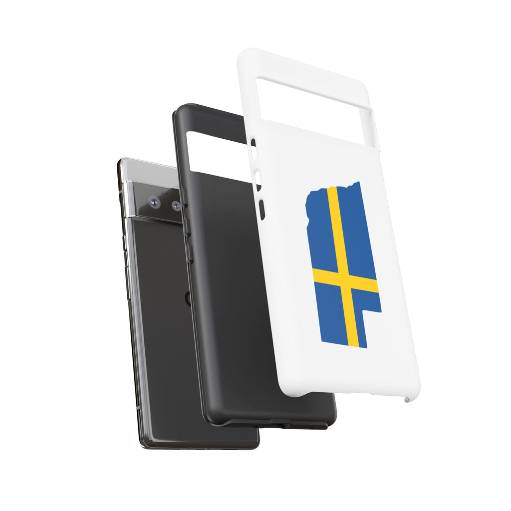Tough Protective Phone Case | Swedish Flag on Nebraska Outline