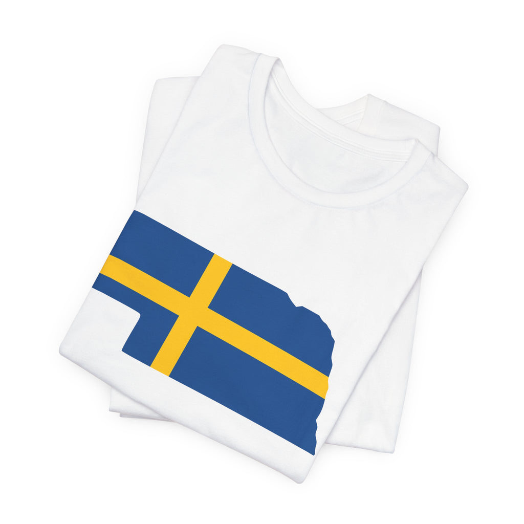 Women's T-Shirt | Swedish Flag on Nebraska Outline