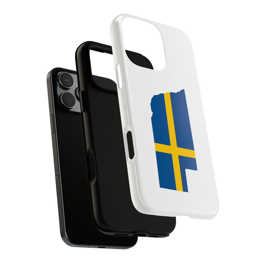 Tough Protective Phone Case | Swedish Flag on Nebraska Outline